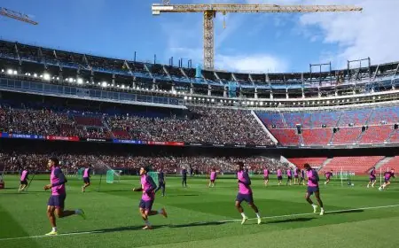 برشلونة يحتفل بمناسبة مزدوجة مع عودته إلى كامب نو وتدريب جوان غارسيا