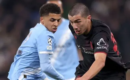 إبراهيم مازة يتألق بالأرقام في مواجهة مانشستر سيتي ضد باير ليفركوزن