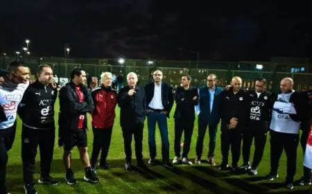 هاني أبوريدة يساند المنتخب الوطني في كأس العرب ويحث اللاعبين على التألق