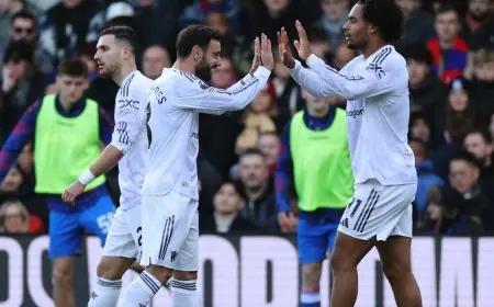 مانشستر يونايتد يحتل المركز السادس وبرونو فيرنانديز يحقق إنجازًا تاريخيًا بتجاوزه رقم سكولز