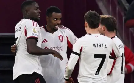 إيزاك يحقق إنجاز العودة إلى التسجيل مع ليفربول في الدوري