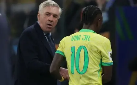 أنشيلوتي يوجه تحذيرًا لفينيسيوس بشأن فرصته في التأهل لكأس العالم