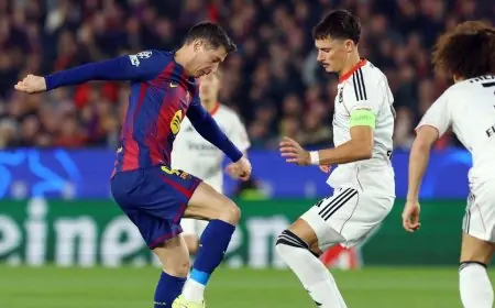 ليفاندوفسكي يعاني من جفاف تهديفي في دوري أبطال أوروبا منذ 8 أشهر