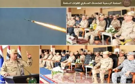 وزير الدفاع يشارك في المرحلة الرئيسية لرماية الصواريخ لقوات الدفاع الجوي