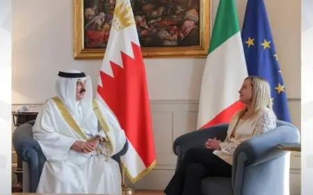 اجتماع ملك البحرين مع رئيسة وزراء إيطاليا ميلوني يعكس إرادة تعزيز التعاون المشترك