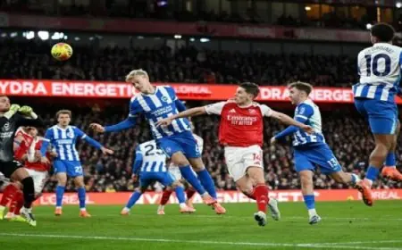 آرسنال يستعيد قمة الدوري الإنجليزي بفوز ساحق على برايتون بثنائية رائعة