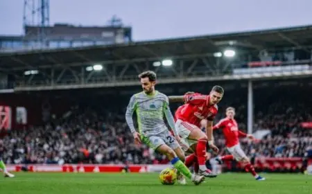 مانشستر سيتي ونوتنجهام فورست ينتهيان بالتعادل السلبي في الشوط الأول من منافسات الدوري الإنجليزي