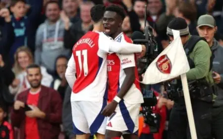 ساكا يتألق في الهجوم تشكيل آرسنال لمواجهة أستون فيلا في الدوري الإنجليزي