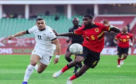 تعادل سلبي في الشوط الأول لمباراة الفراعنة أمام أنجولا