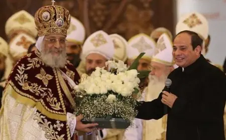 الرئيس السيسي يحتفل بعيد الميلاد المجيد في كاتدرائية ميلاد المسيح