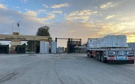 قافلة زاد العزة 112 تصل غزة لتقديم المساعدات الإنسانية للفلسطينيين