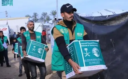 سلمان للإغاثة يواصل تقديم مساعدات غذائية حيوية للأسر النازحة في غزة