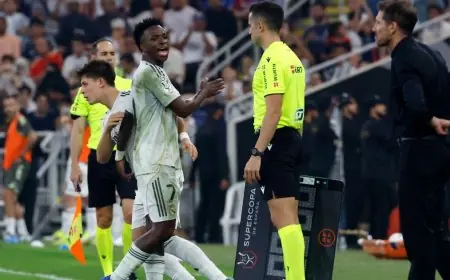 أتلتيكو مدريد يدعم سيميوني ويتهم فينيسيوس بتحريض الأحداث في المباراة