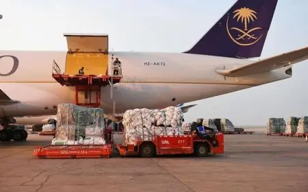 مطار العريش الدولي يستقبل طائرة مساعدات سعودية لدعم الفلسطينيين في غزة