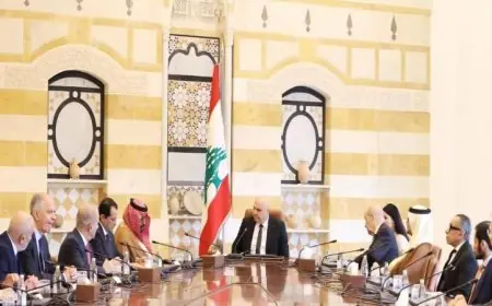 سفير مصر في لبنان يتواجد في اجتماع دول اللجنة الخماسية مع رئيس لبنان