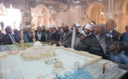 وزير الأوقاف يقود ضيوف مصر الكرام في جولة مميزة داخل مسجد مصر الكبير بالصور