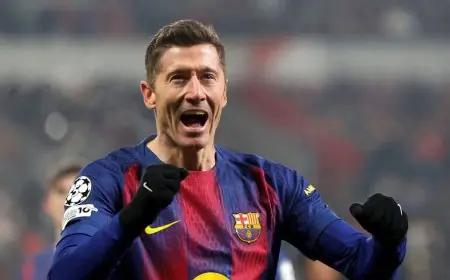 ليفاندوفسكي يسعى لتحطيم رقم ميسي القياسي مع برشلونة