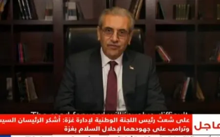 رئيس اللجنة الوطنية الفلسطينية عبد الحميد شعث يثمن جهود السيسى وترامب في دعم غزة