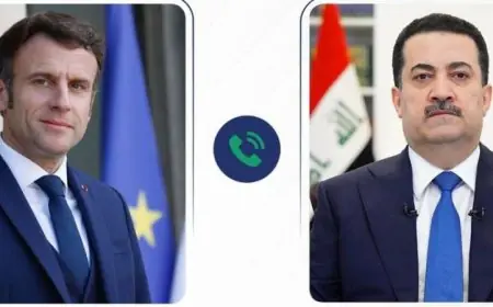 رئيس وزراء العراق يتناول في اتصال هاتفي مع الرئيس الفرنسي مستجدات الأوضاع في سوريا
