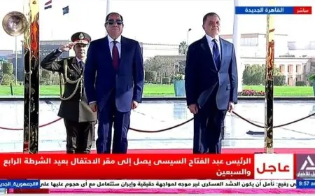 الرئيس السيسي يصل احتفالية عيد الشرطة الرابع والسبعين لتعزيز الأمن والاستقرار