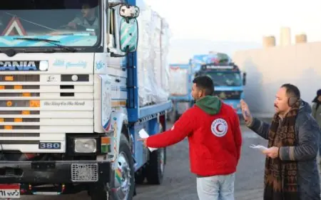 قافلة المساعدات الإنسانية الـ 123 تغادر مصر إلى غزة لدعم المتضررين