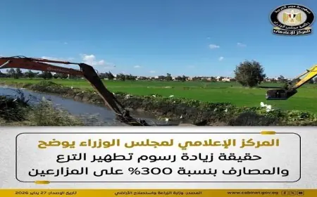 المركز الإعلامي لمجلس الوزراء يكشف تفاصيل زيادة رسوم تطهير المساقي الخصوصية