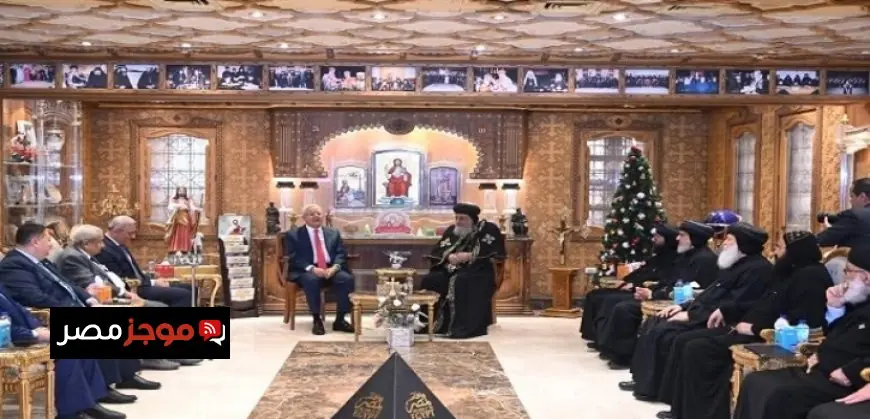 رئيس مجلس النواب يهنئ المسيحيين بعيد الميلاد خلال زيارته للكاتدرائية المرقسية