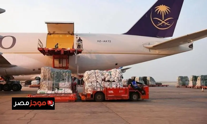 مطار العريش الدولي يستقبل طائرة مساعدات سعودية لدعم الفلسطينيين في غزة
