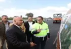 وزير النقل يقوم بجولة تفقدية لمواقع العمل في مشروع الطريق الحر من بنها إلى المنة