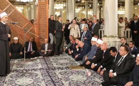 مفتي الجمهورية يشارك في احتفال ليلة النصف من شعبان بمسجد الإمام الحسين