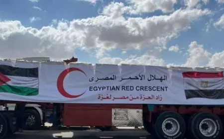 قافلة المساعدات رقم 130 من زاد العزة تصل إلى غزة لدعم الفلسطينيين