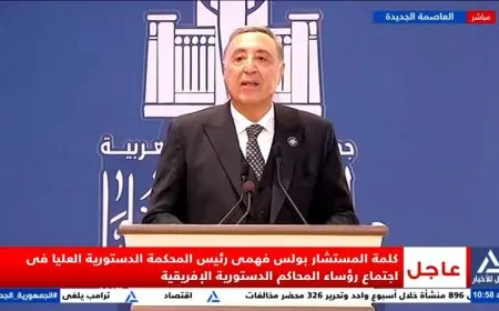 المستشار بولس فهمي يشيد برعاية الرئيس السيسي لاجتماع رؤساء المحاكم الدستورية