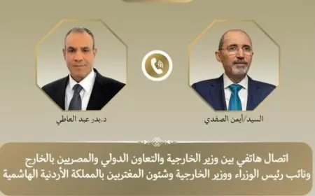 عبد العاطي يتواصل مع نائب رئيس الوزراء ووزير الخارجية الأردني عبر الهاتف