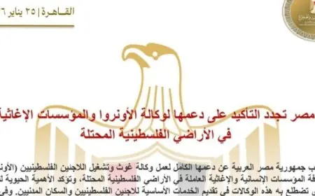 مصر تجدد تأكيد دعمها لوكالة الأونروا ومساعدات الإغاثة في الأراضي الفلسطينية المحتلة