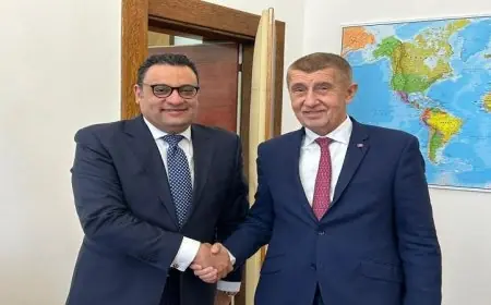سفير مصر في براغ يناقش strengthening العلاقات الثنائية مع رئيس وزراء جمهورية التشيك