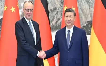 رئيس الصين يبرز دور العلاقات القوية مع ألمانيا خلال لقائه مع ميرتس في بكين