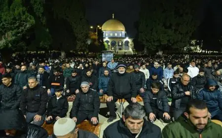 35 ألف مصل يحضرون صلاة العشاء والتراويح في المسجد الأقصى المبارك