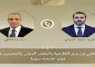 وزير الخارجية يناقش هاتفيا مع نظيره السوري تعزيز العلاقات الثنائية وتحقيق خفض التصعيد الإقليمي