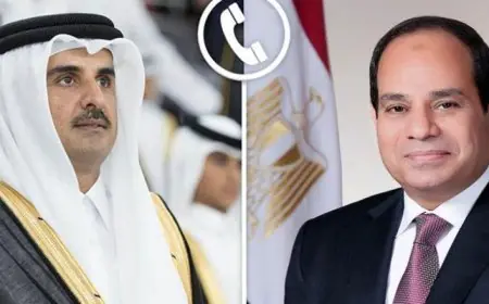 الرئيس السيسى يعلن دعم مصر المتواصل لدولة قطر قيادة وشعباً