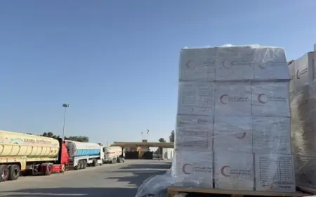 الهلال الأحمر يعلن عن القافلة رقم 149 من زاد العزة محملة بـ 1850 طن من المساعدات الإنسانية الشاملة