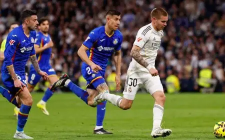 إيقاف ثلاثة لاعبين من ريال مدريد بعد خسارته المفاجئة أمام خيتافي
