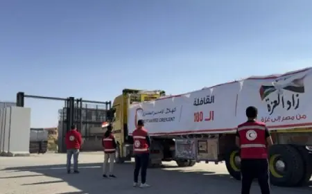 قافلة المساعدات الإنسانية 152 تصل إلى غزة لدعم الفلسطينيين في أزمة خانقة