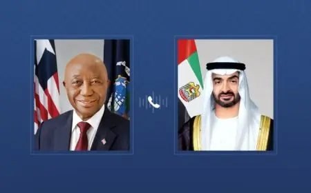 رئيسا الإمارات وليبيريا يناقشان التطورات العسكرية في المنطقة عبر الهاتف
