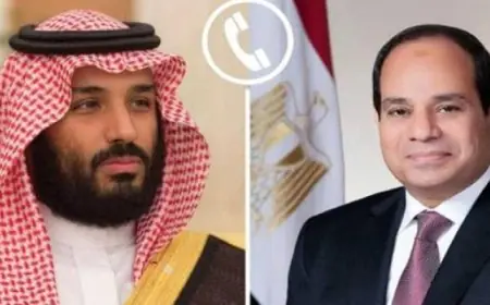 الرئيس السيسى يتواصل هاتفيًا مع الأمير محمد بن سلمان ولي عهد السعودية لتعزيز العلاقات الثنائية