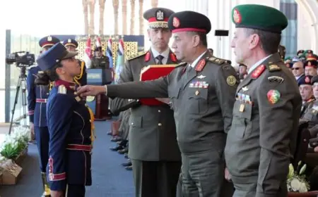 وزير الدفاع يحضر احتفال انتهاء الدورة العسكرية في الأكاديمية العسكرية المصرية