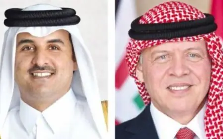 أمير قطر وملك الأردن يناقشان تعزيز السلام الإقليمي والدولي في اتصال هاتفي