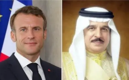 العاهل البحريني يتواصل مع رئيس فرنسا لمناقشة آخر تطورات الأوضاع في المنطقة