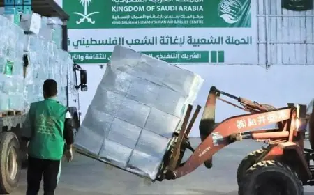 قافلة إنسانية من مركز الملك سلمان للإغاثة تصل قطاع غزة لتقديم الدعم العاجل