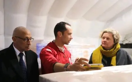 زيارة وفد ألماني رفيع للمساعدات الإنسانية في مخازن العريش