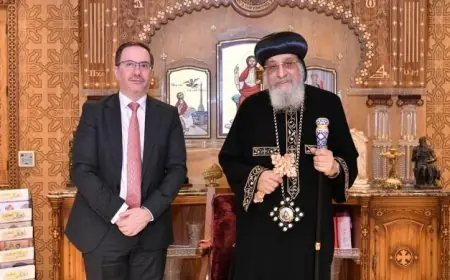 البابا تواضروس يجتمع مع سفراء إيطاليا واليابان والأرجنتين في المقر البابوي لتعزيز العلاقات الدولية